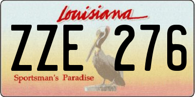 LA license plate ZZE276