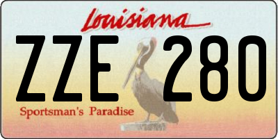 LA license plate ZZE280