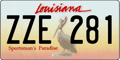 LA license plate ZZE281