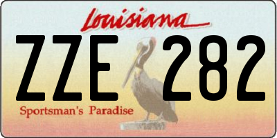 LA license plate ZZE282