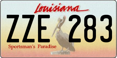 LA license plate ZZE283