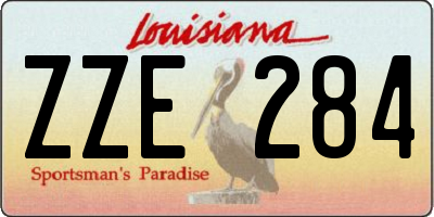 LA license plate ZZE284