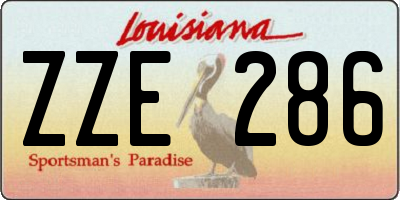 LA license plate ZZE286