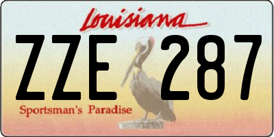 LA license plate ZZE287