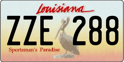 LA license plate ZZE288