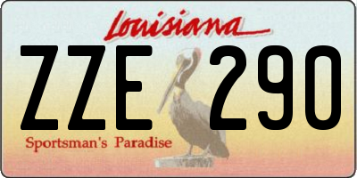 LA license plate ZZE290