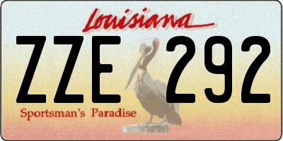 LA license plate ZZE292