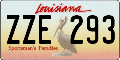 LA license plate ZZE293