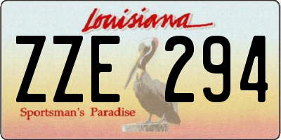 LA license plate ZZE294