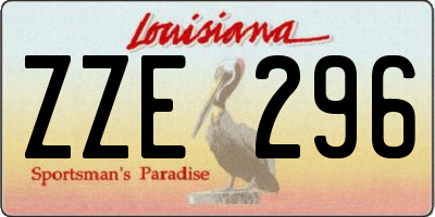 LA license plate ZZE296