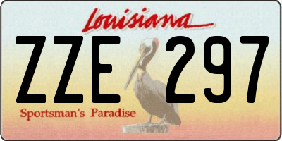 LA license plate ZZE297