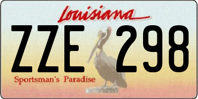 LA license plate ZZE298