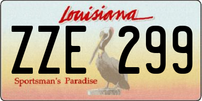 LA license plate ZZE299