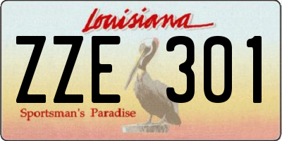 LA license plate ZZE301