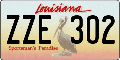 LA license plate ZZE302