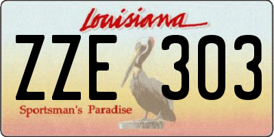 LA license plate ZZE303