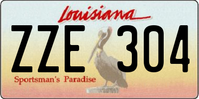 LA license plate ZZE304