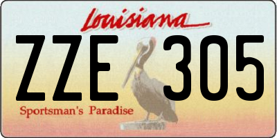 LA license plate ZZE305