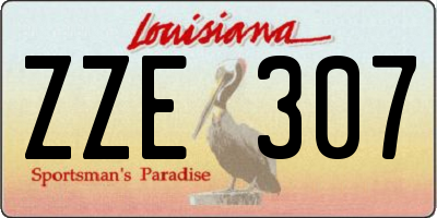 LA license plate ZZE307