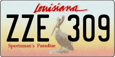 LA license plate ZZE309