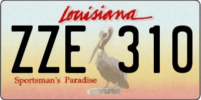 LA license plate ZZE310