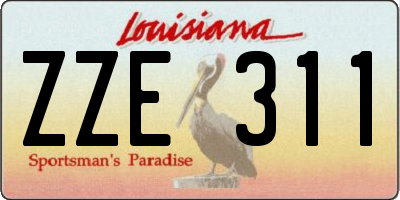 LA license plate ZZE311