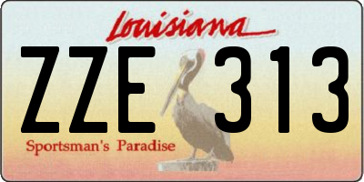 LA license plate ZZE313