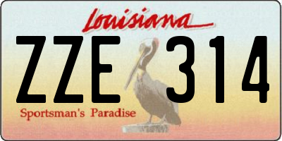 LA license plate ZZE314