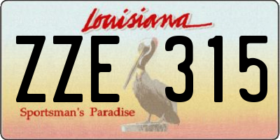 LA license plate ZZE315