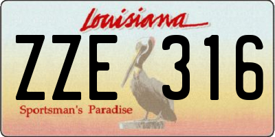 LA license plate ZZE316