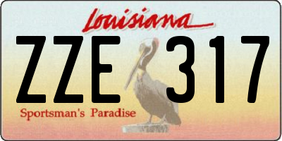 LA license plate ZZE317