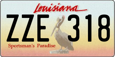 LA license plate ZZE318