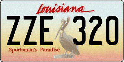 LA license plate ZZE320