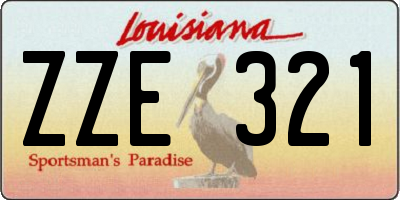 LA license plate ZZE321