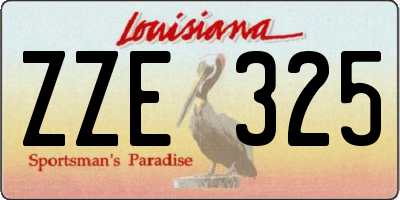 LA license plate ZZE325