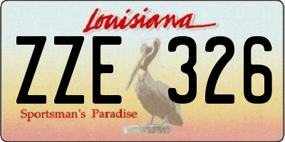 LA license plate ZZE326