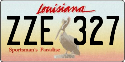 LA license plate ZZE327