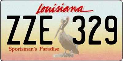 LA license plate ZZE329