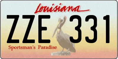 LA license plate ZZE331