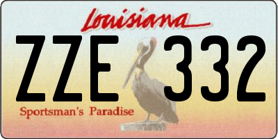 LA license plate ZZE332