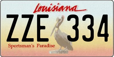 LA license plate ZZE334