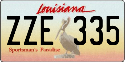 LA license plate ZZE335