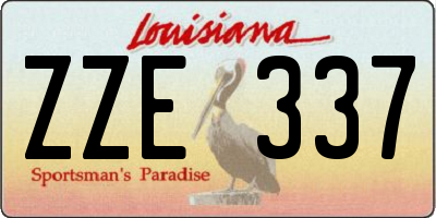 LA license plate ZZE337