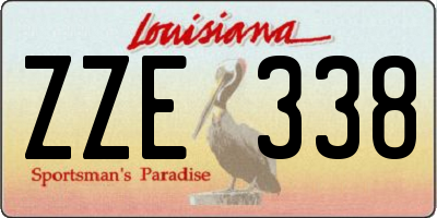 LA license plate ZZE338