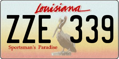 LA license plate ZZE339