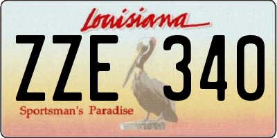 LA license plate ZZE340