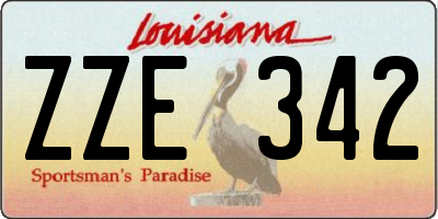 LA license plate ZZE342