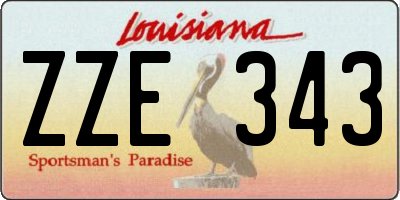 LA license plate ZZE343