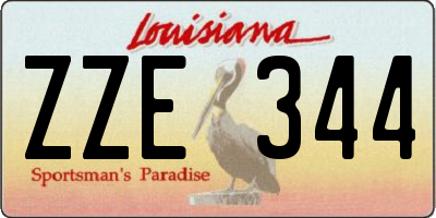 LA license plate ZZE344