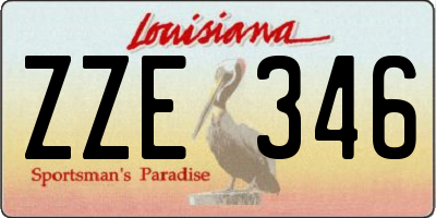 LA license plate ZZE346